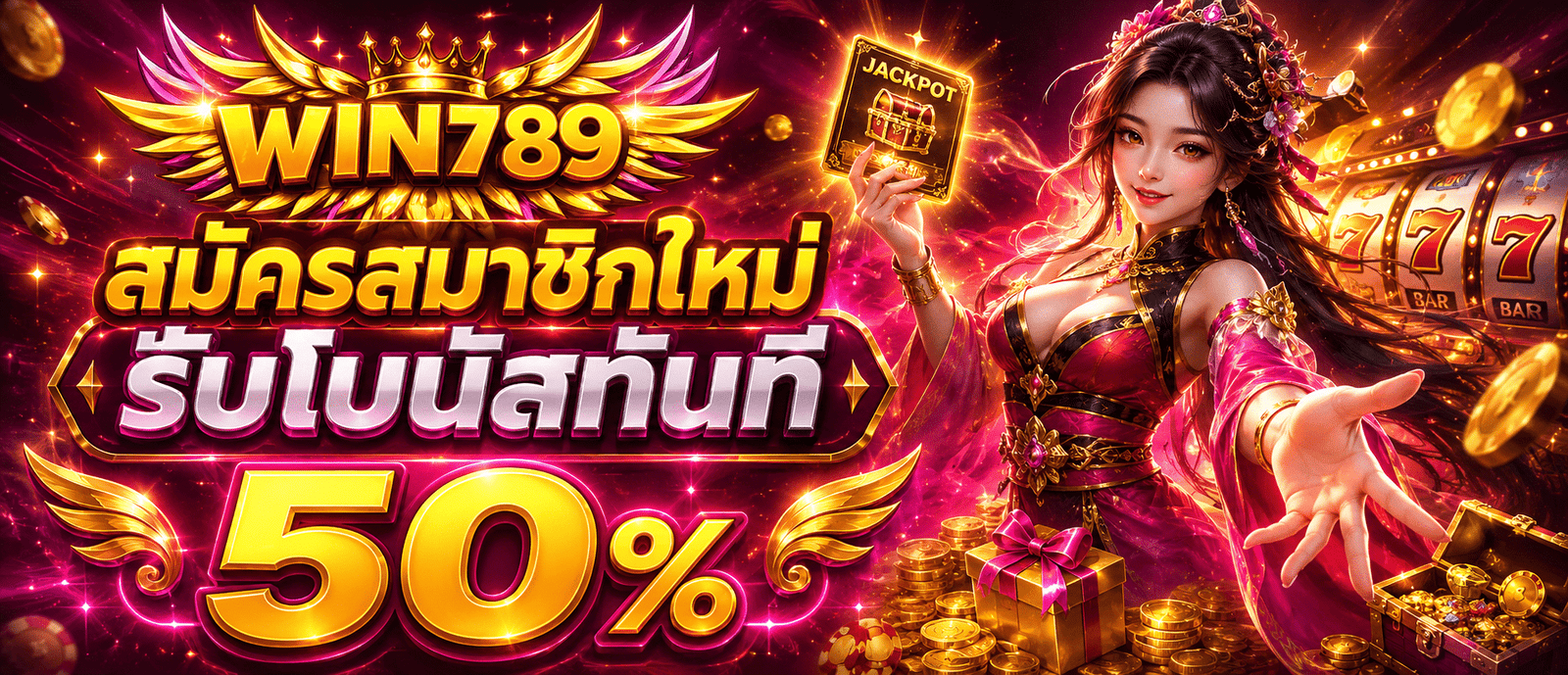 สมัครสมาชิกใหม่รับโบนัสทันที 50 %